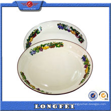 2015 Hot New Products Enamel Soup Plate with Decal